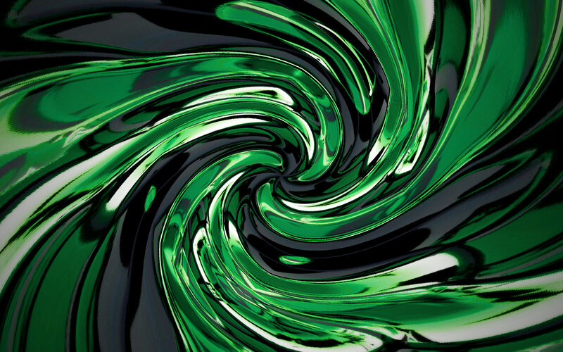 Green Liquid Swirl — Dynamic, Abstract