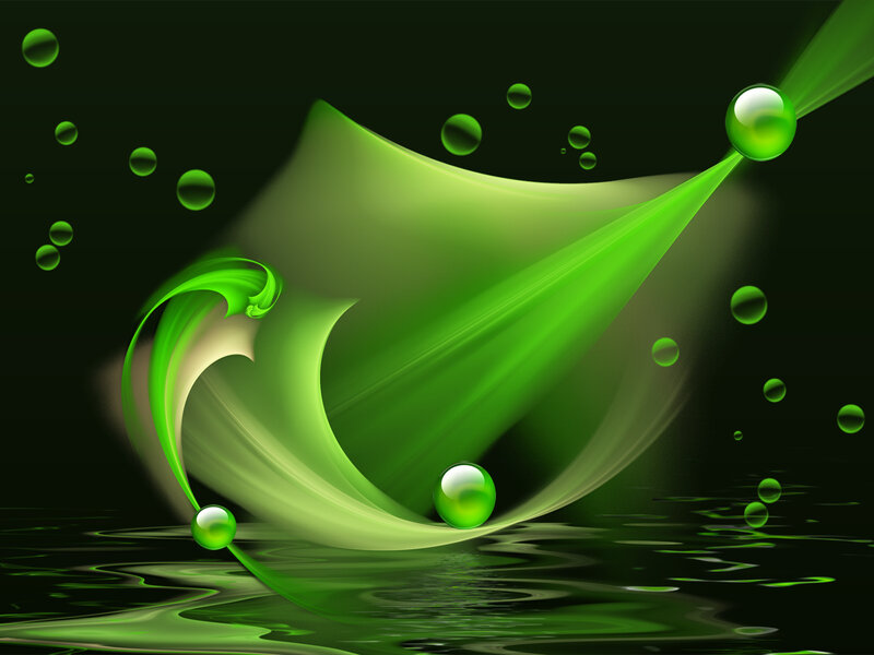 Green Liquid Swirl — Dynamic, Digital Art