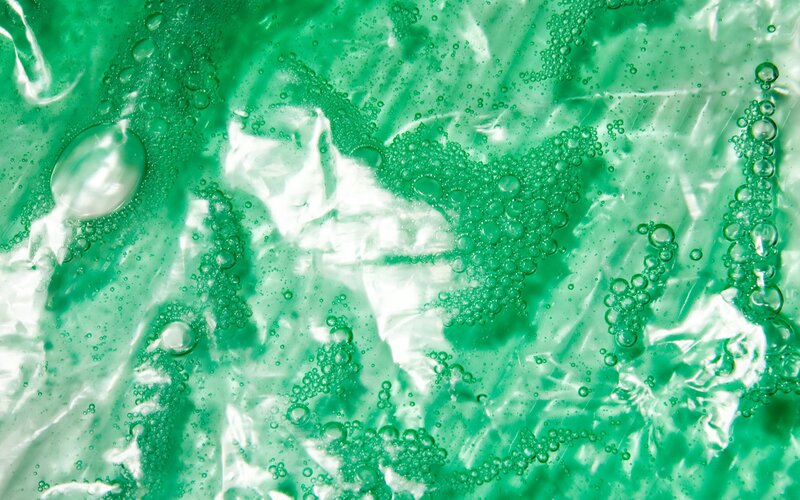 green liquid with bubbles