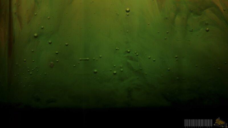 Green Liquid with Bubbles — Dark, Abstract