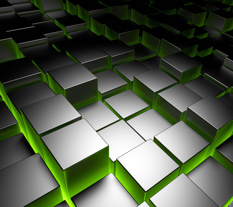 Green-lit Cubes — Black