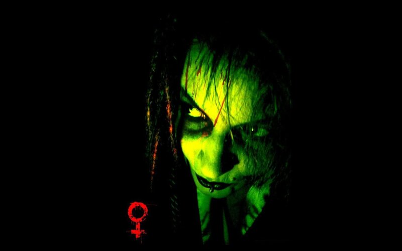 green-lit horror face