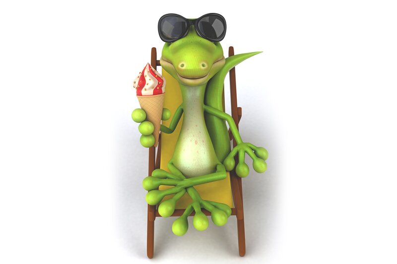 Green Lizard Character — Relaxed