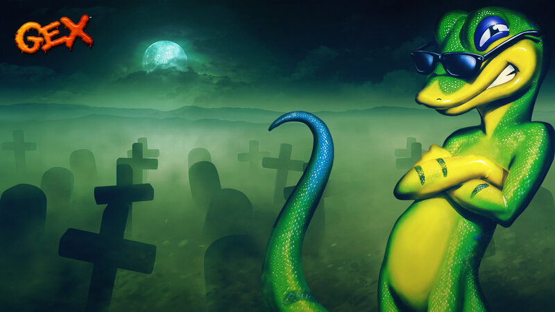 Green Lizard in Graveyard