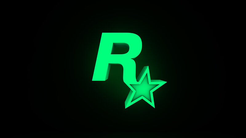 Green Logo on Black — 3d Render