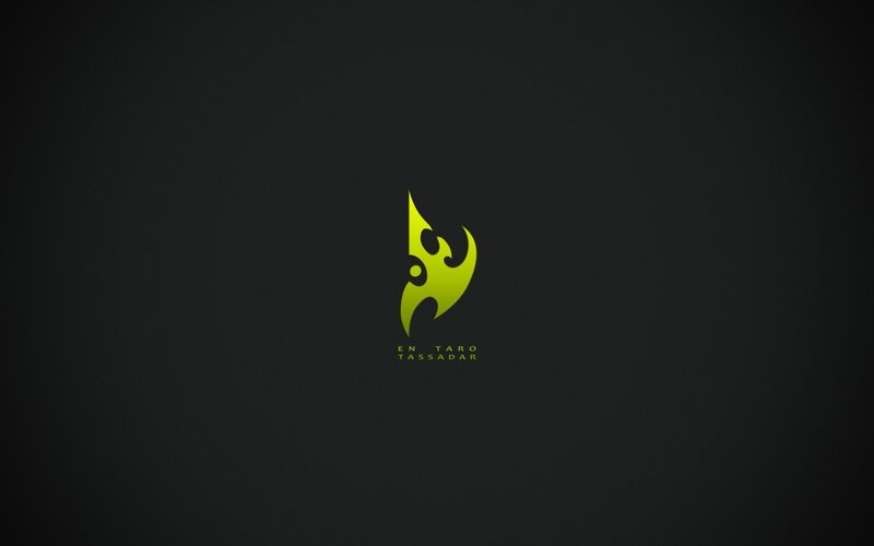 green logo on black background
