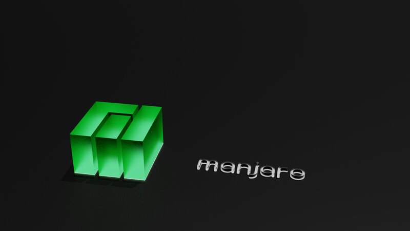 Green Logo on Black — Minimalist, 3d Render