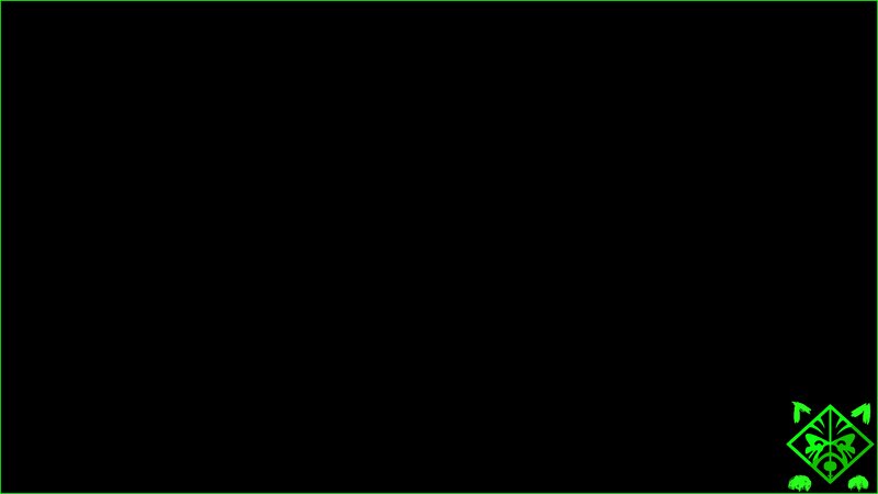 Green Logo on Black — Minimalist, Vector Art, Border
