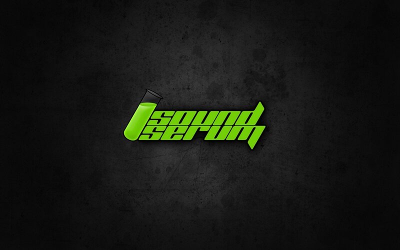 green logo on dark background