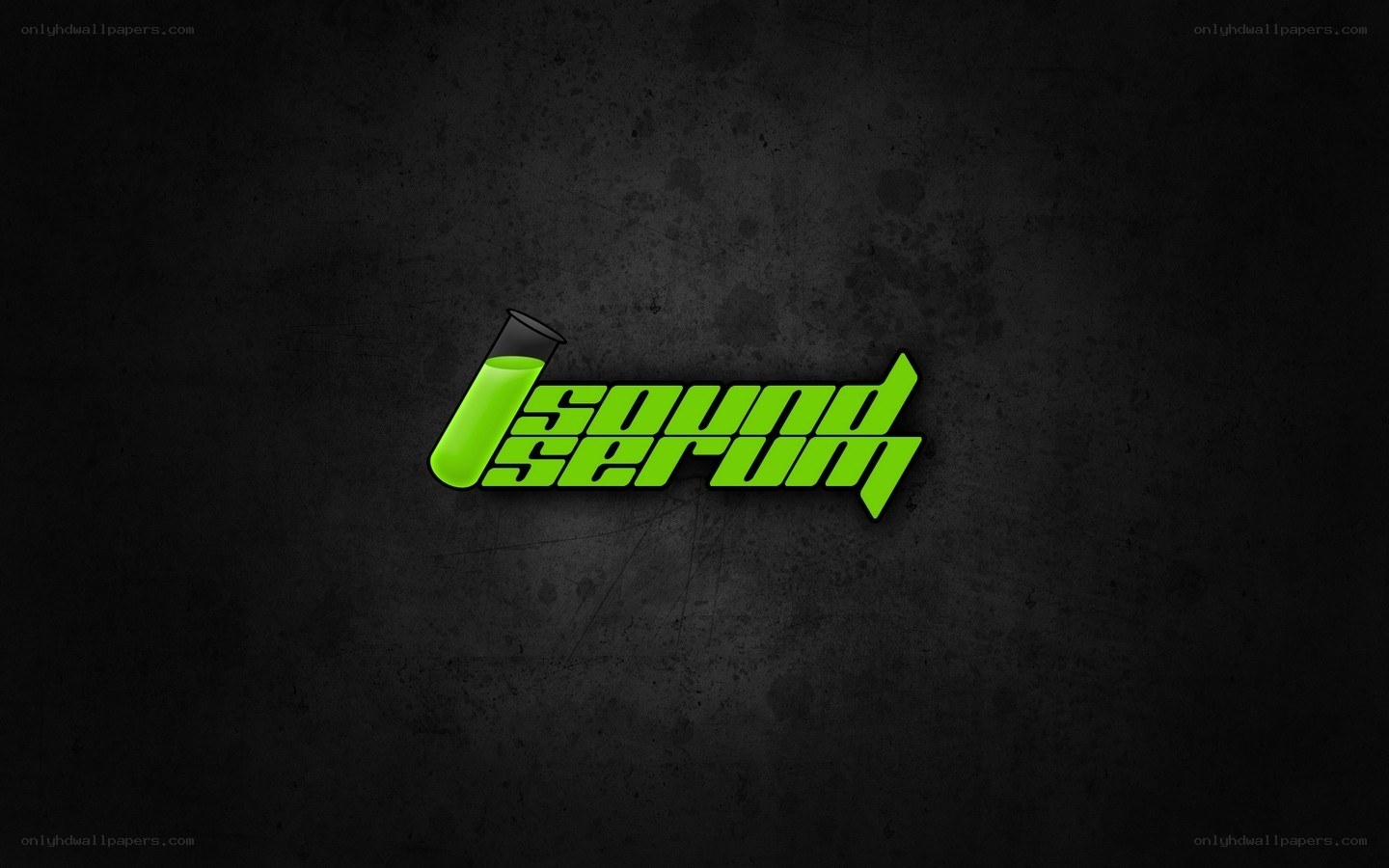 green logo on dark background