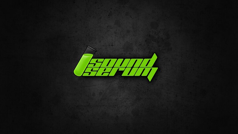 green logo on dark background