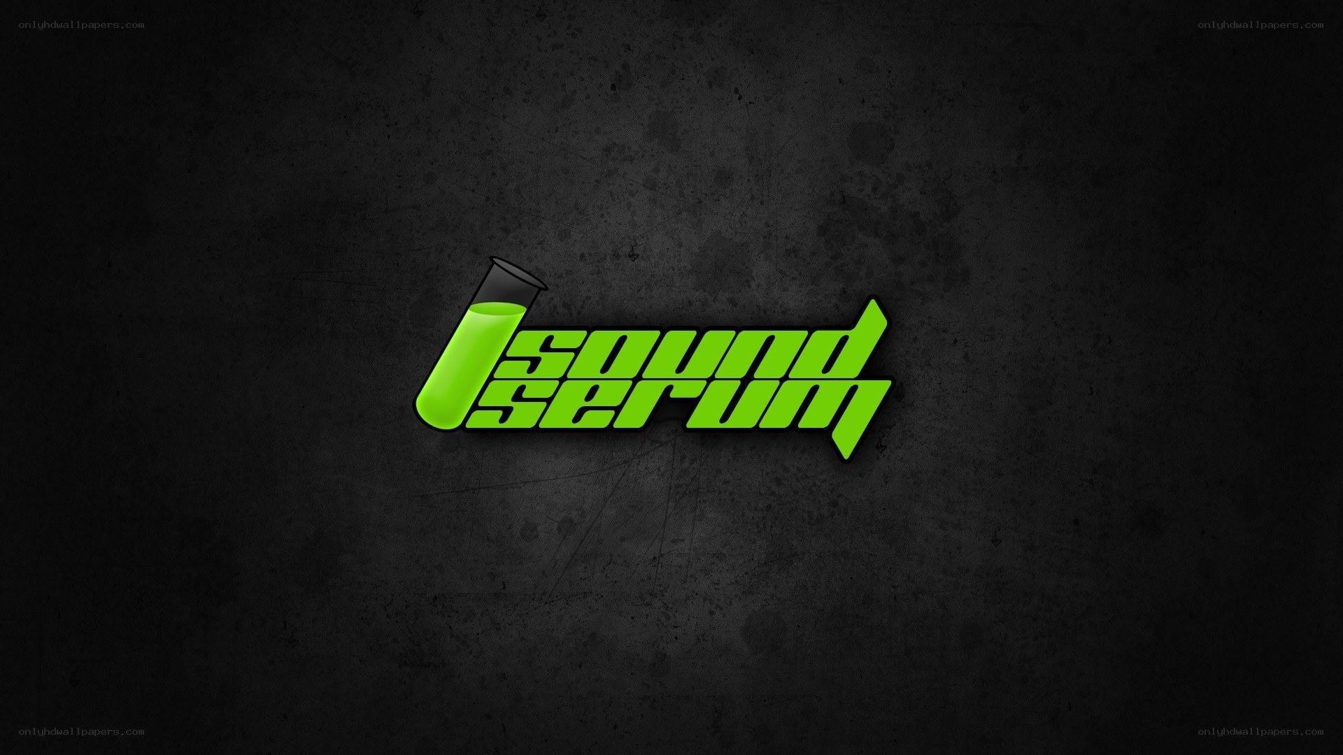 green logo on dark background