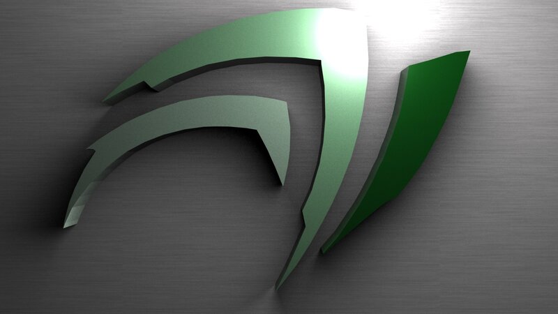Green Logo on Metal