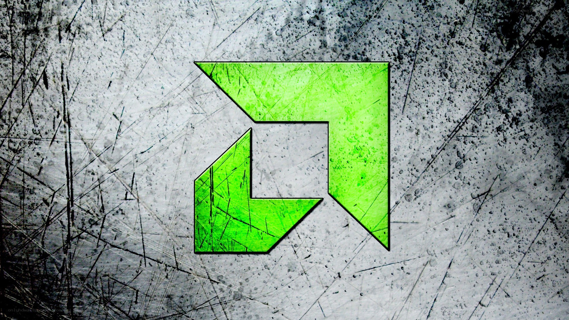 green logo on textured background