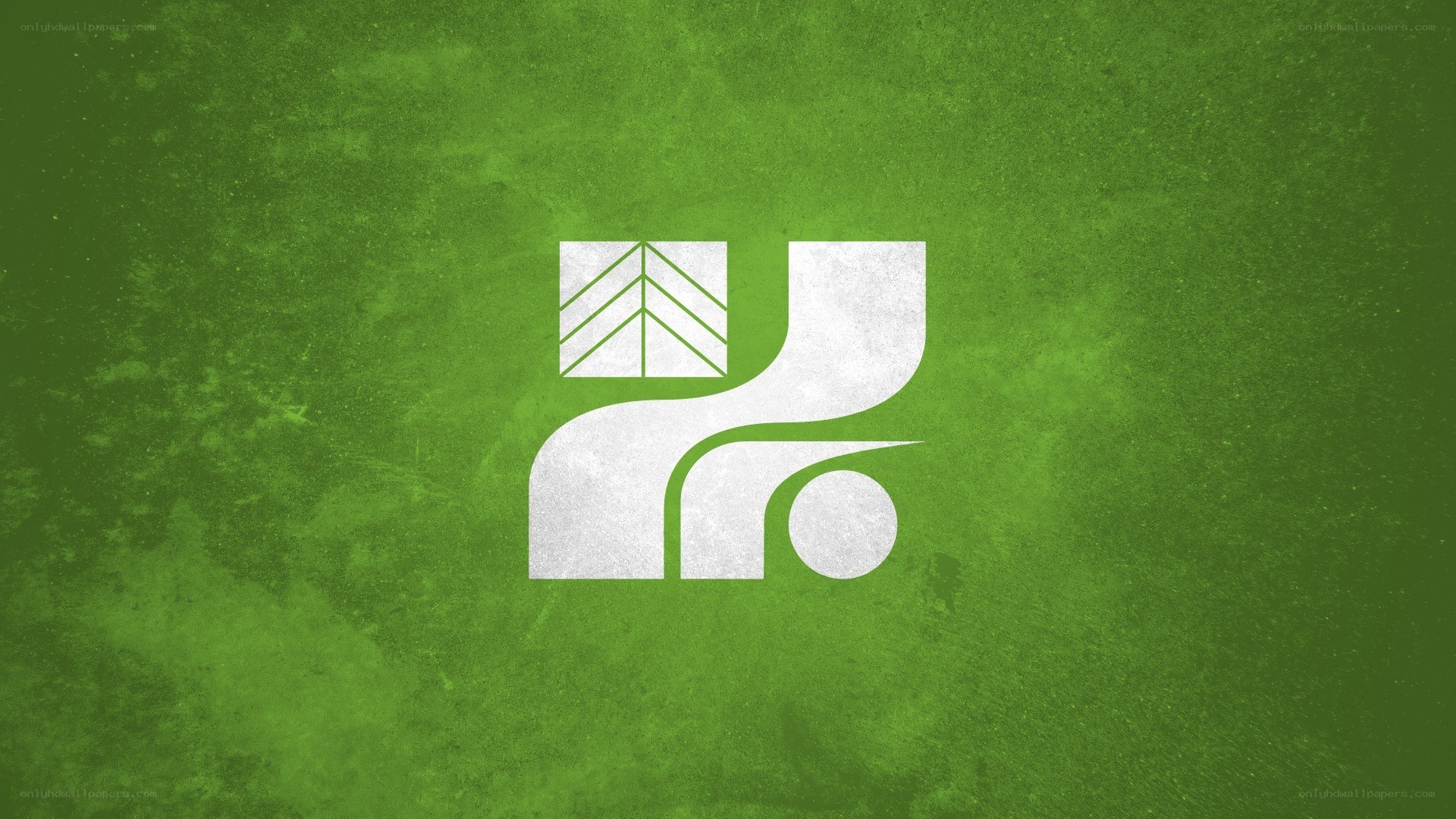 green logo on textured background