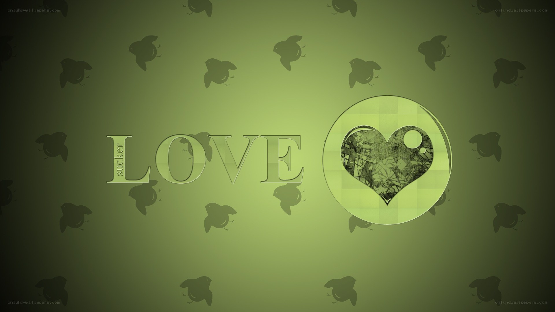 green love heart design
