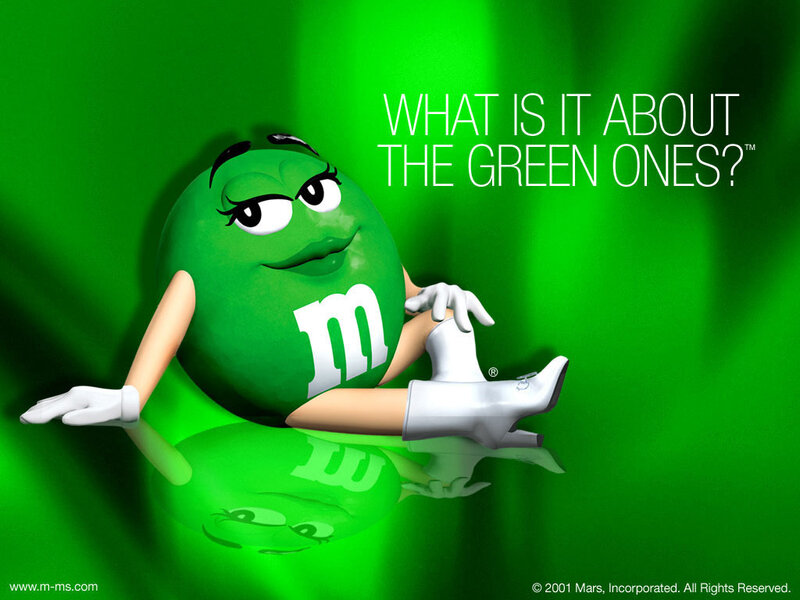 Green M&m Character — Confident