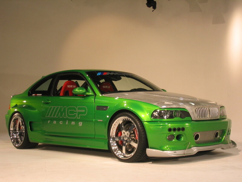 Green M3 race car
