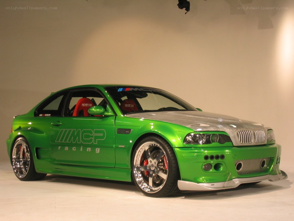 Green M3 race car
