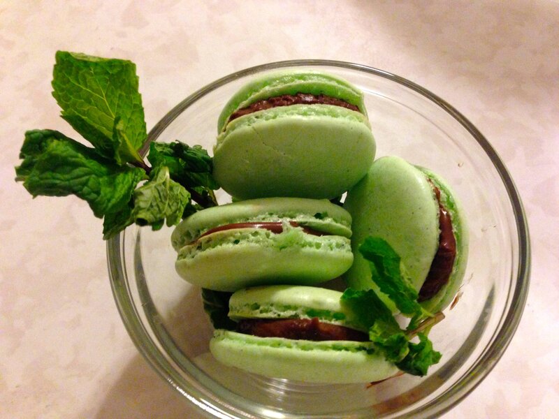 Green Macarons in Bowl
