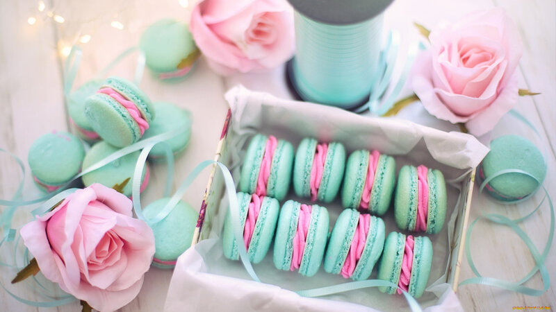 Green Macarons in Box