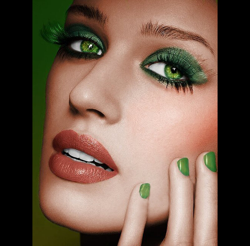 green makeup portrait