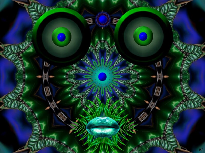 Green Mandala Face