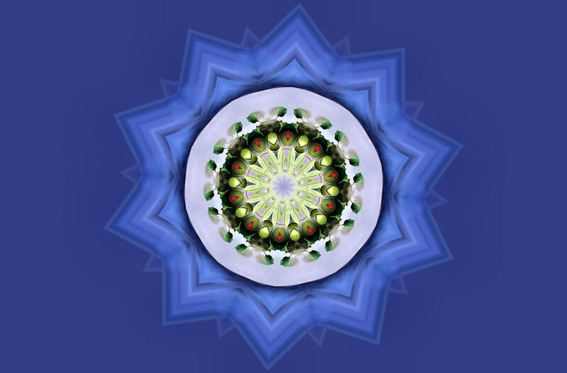 Green Mandala Pattern — Blue