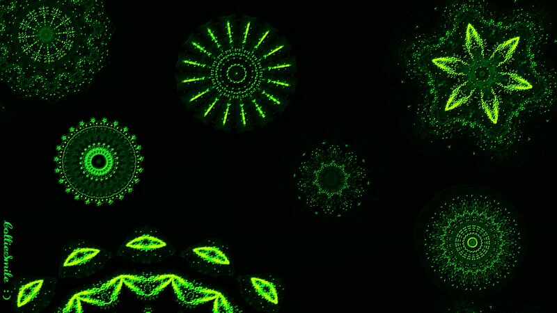 Green Mandala Patterns — Hypnotic, Night