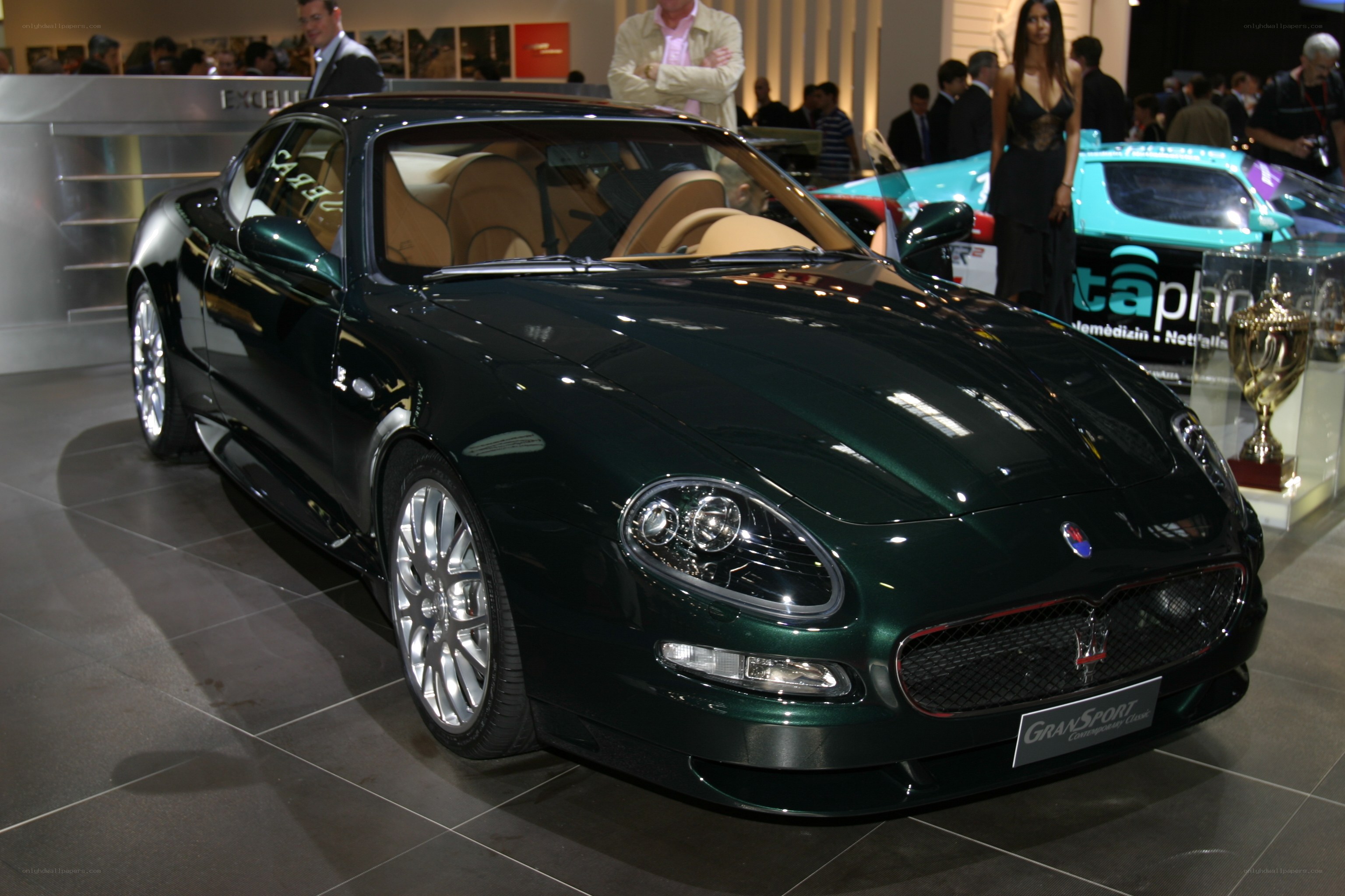 Green Maserati GranSport on display