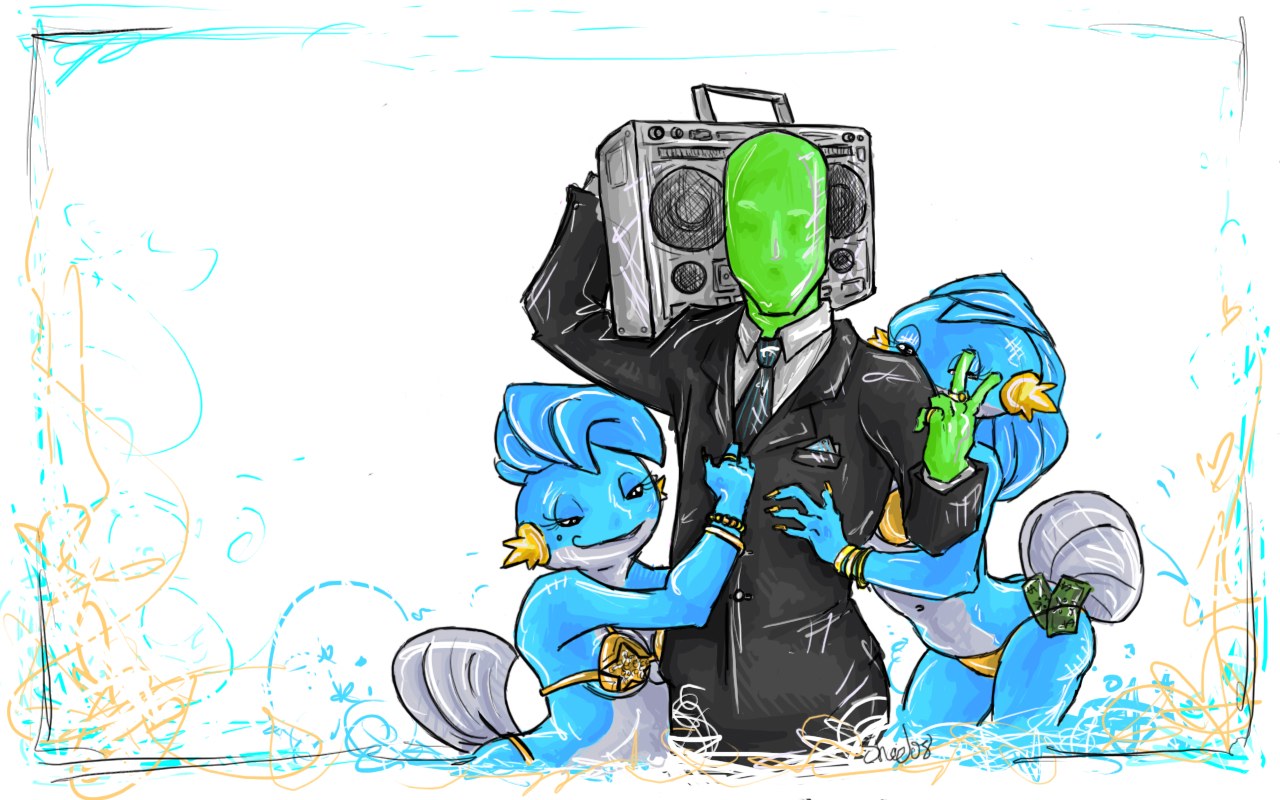 green mask with boombox