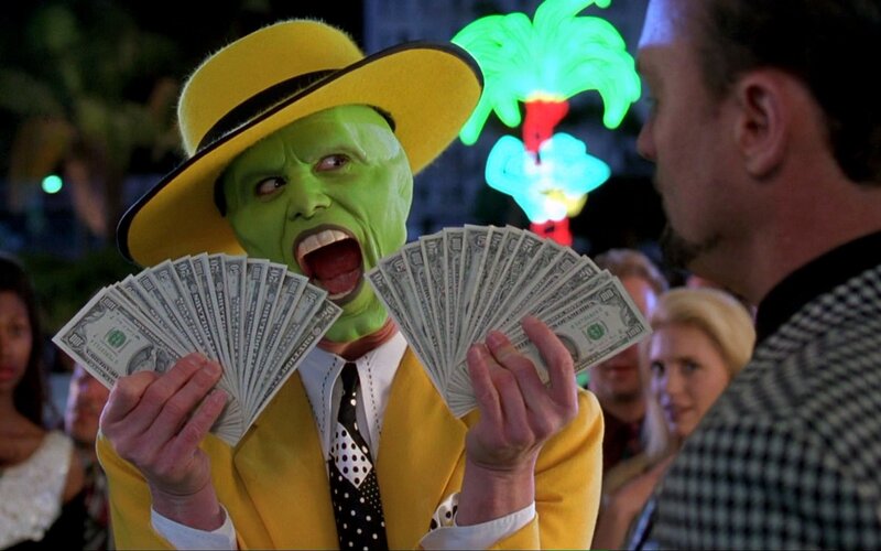 Green-masked Man with Money
