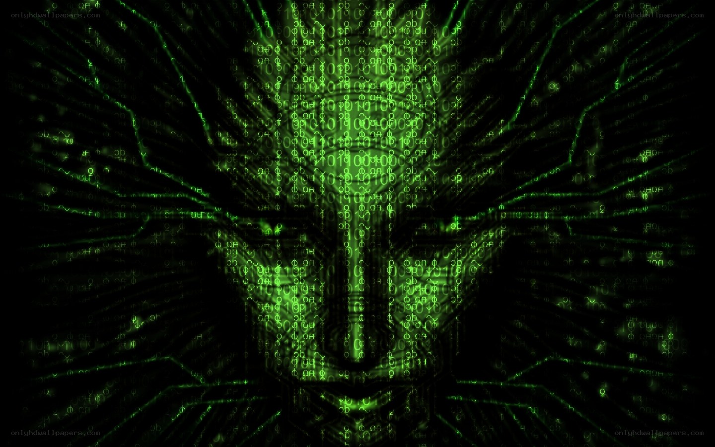 green matrix code background