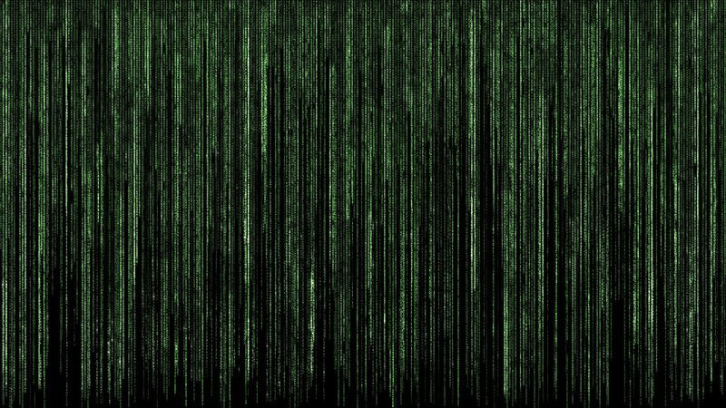 green matrix code rain