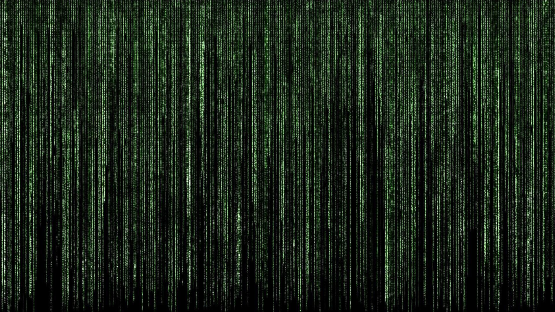 green matrix code rain