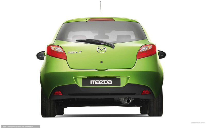 green mazda 2 rear view