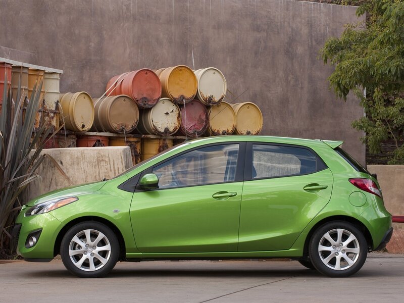 Green Mazda Hatchback — Neutral, Afternoon, Photograph