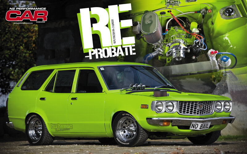 Green Mazda RX-3 Wagon