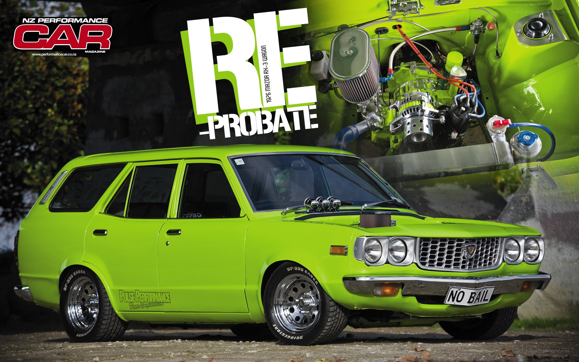 Green Mazda RX-3 Wagon