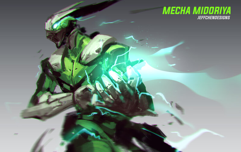 Green Mecha Robot — Dramatic, Digital Art, Energy