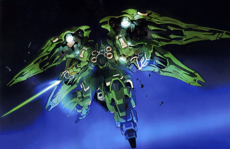 Green Mecha Robot — Dramatic, Night