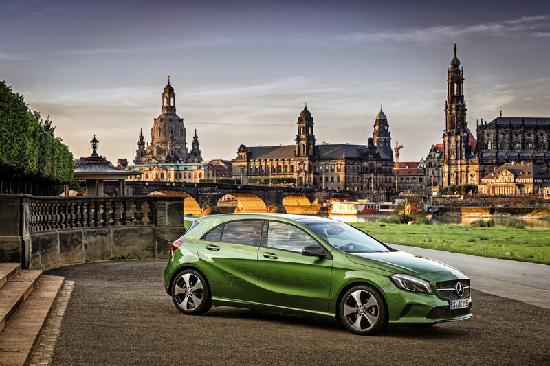 Green Mercedes-Benz A-Class in Dresden