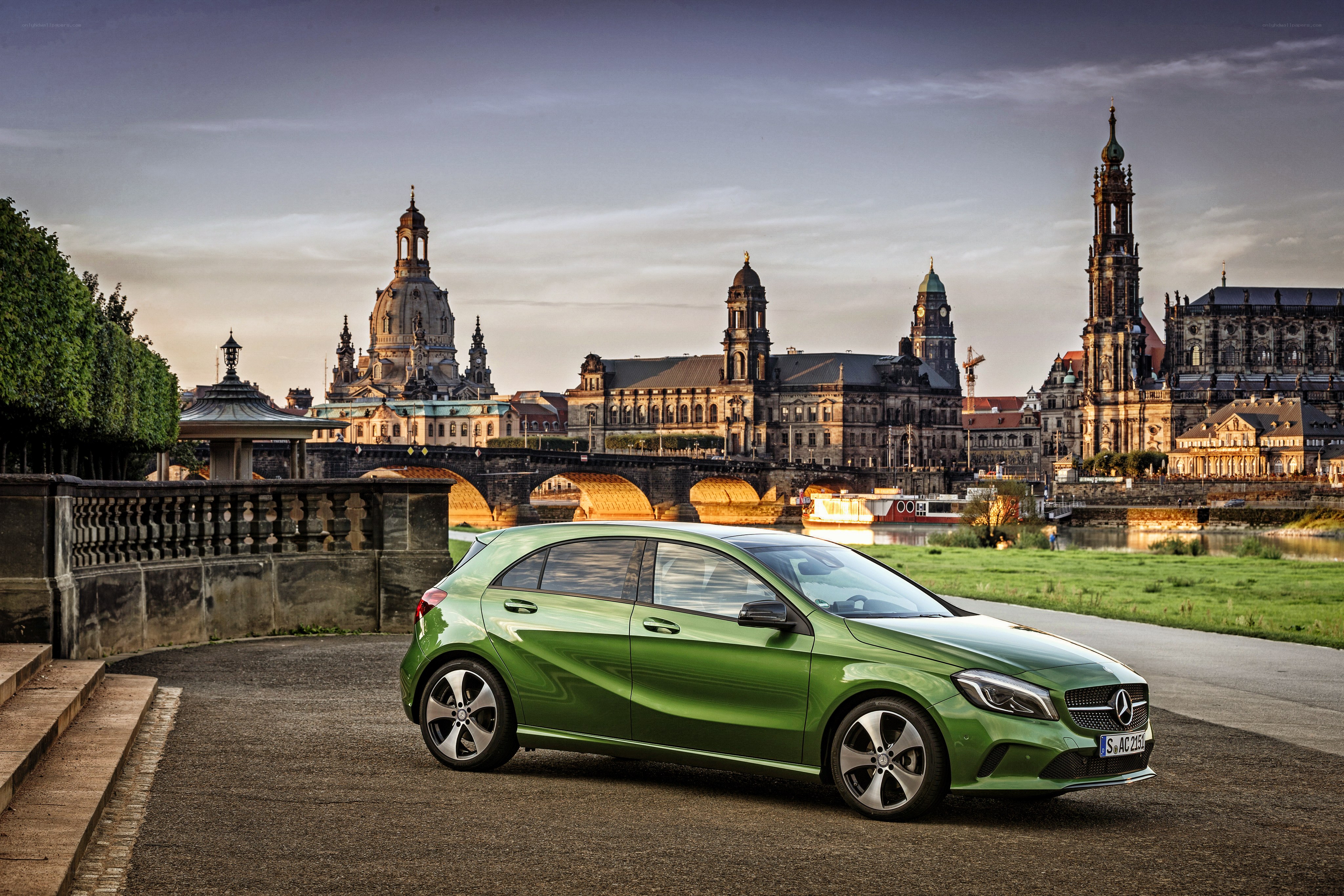 Green Mercedes-Benz A-Class in Dresden