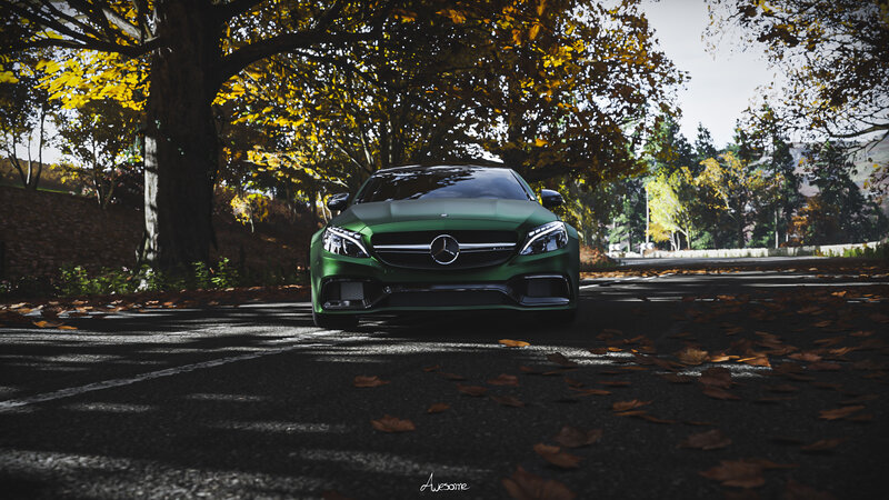 Green Mercedes-benz Car — Dramatic
