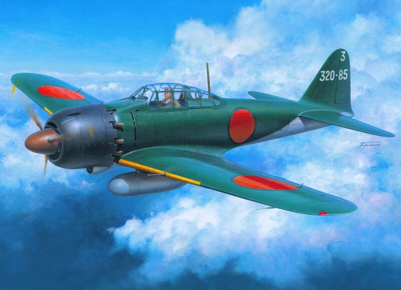 Green Military Airplane — Blue, Dramatic