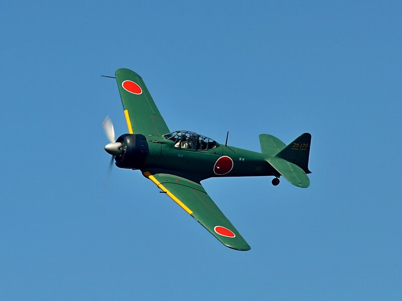 Green Military Airplane — Blue