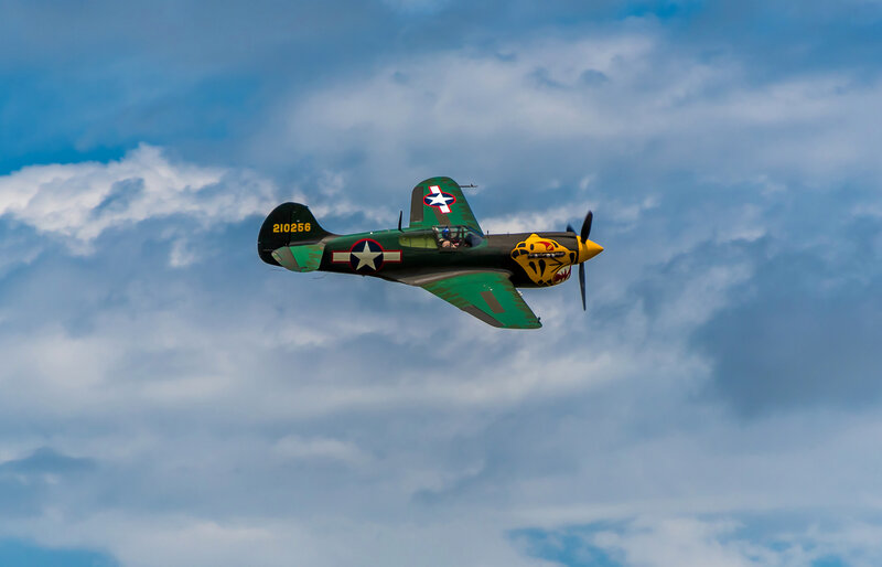 Green Military Airplane — Dramatic, Photograph