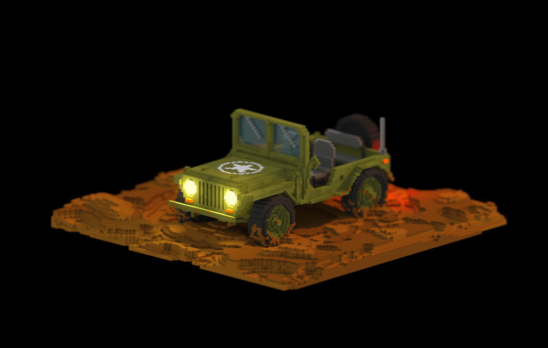 Green Military Jeep — Dramatic