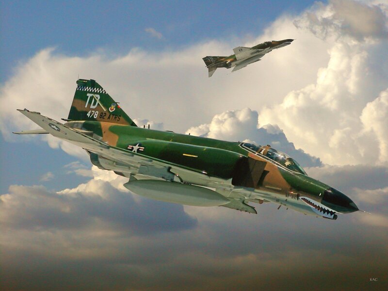 Green Military Jet — Dramatic, Afternoon