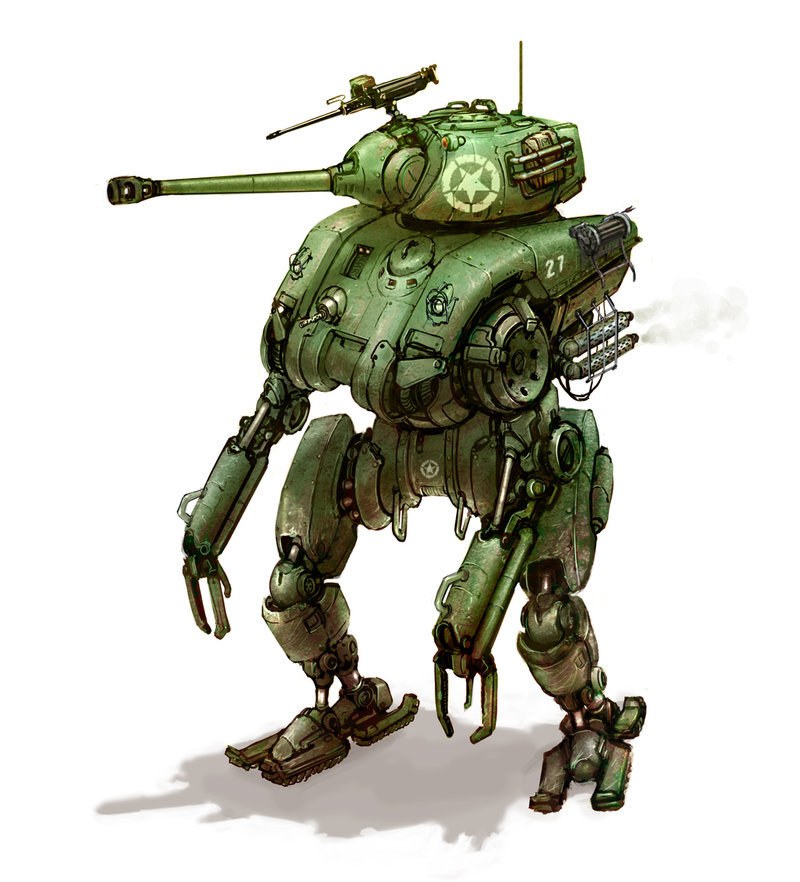 green military mech robot
